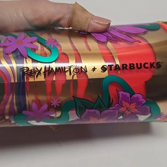 {Starbucks} NWT Rex Hamilton Limited Edition 2024 Texas Wildflowers Venti 24 oz - Picture 6 of 8